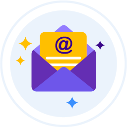 Contact Virtual Landlines by email represented by a flat illustration image of an email icon.